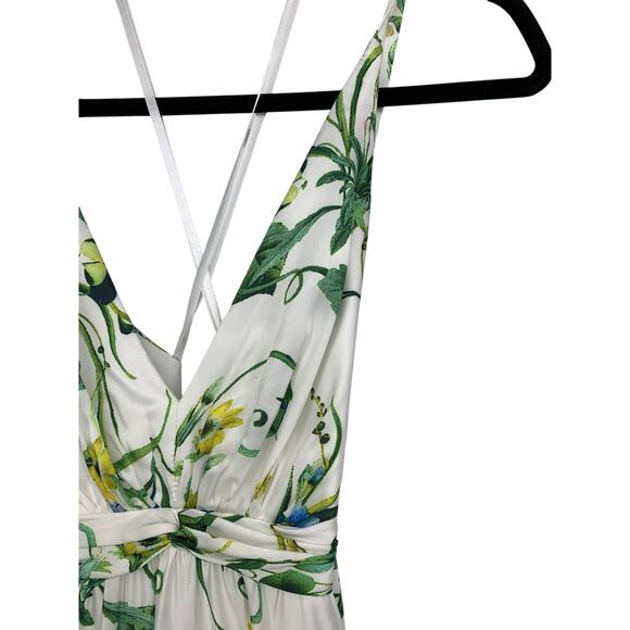 Ieena For Mac Duggal Gown Womens Size 4 V-Neck Floral A-Line Dress - Picture 2 of 9